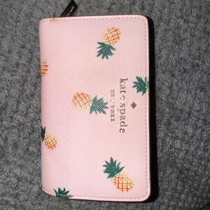 Kate Spade Pink Wallet with Pineapple Print